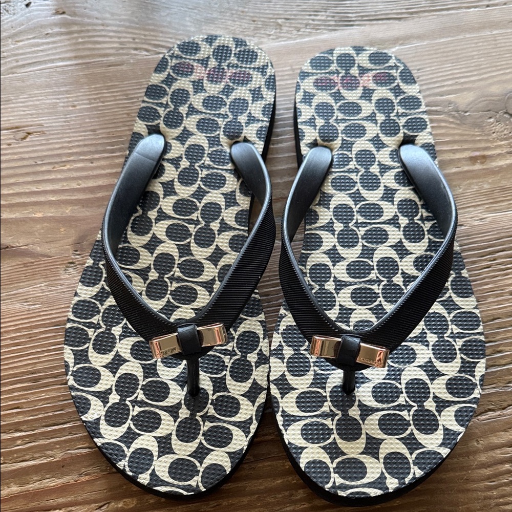 Coach Black rubber flip flop Sandals